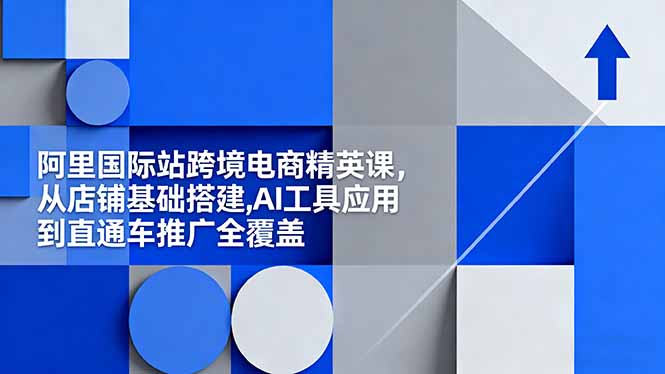 阿里国际站跨境电商精英课，从店铺基础搭建,AI工具应用到直通车推广全覆盖-百货大全
