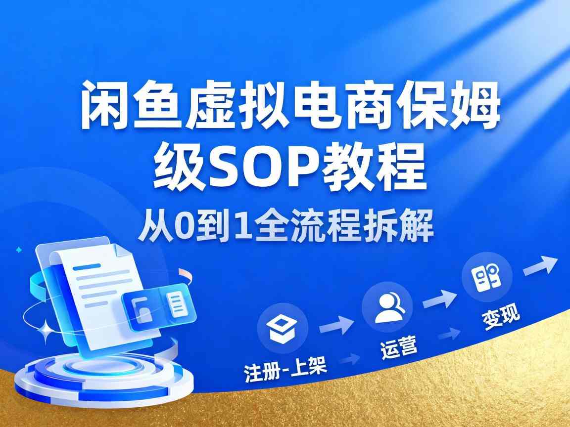 闲鱼虚拟电商，月入轻松过1W，保姆级SOP教程-百货大全
