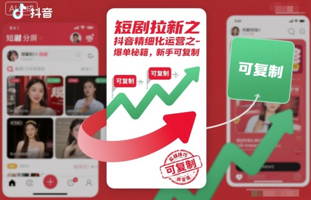 短剧拉新之抖音精细化运营之爆单秘籍，新手可复制-百货大全