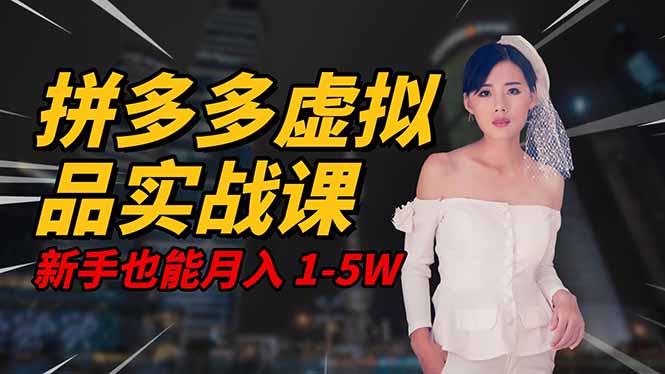 2025 拼多多虚拟品系统实战课，轻资产项目，可矩阵开工作室，新手也能…-百货大全