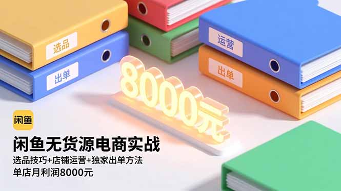 闲鱼无货源电商实战，选品技巧+店铺运营+独家出单方法，单店月利润8000元-百货大全