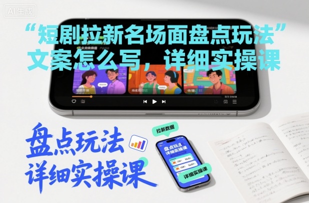 短剧拉新名场面盘点玩法文案怎么写，详细实操课-百货大全