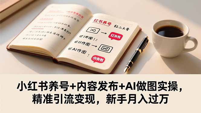 小红书养号+内容发布+AI做图实操，精准引流变现，新手月入过万-百货大全