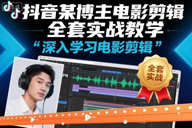 抖音某博主电影剪辑全套实战教学，深入学习电影剪辑-百货大全