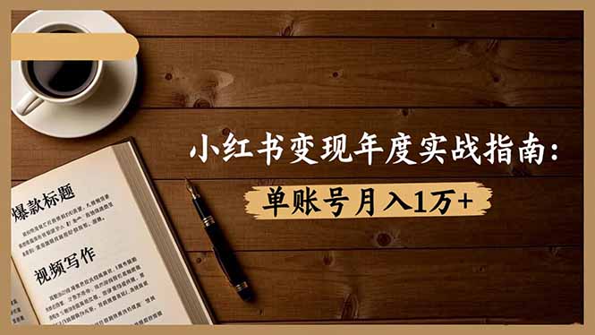 小红书变现年度实战指南：7大变现方式/爆款标题/视频写作，单账号月入1万+-百货大全