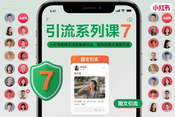 引流系列课7，小红书矩阵引流获客新玩法，低风险图文高效引流-百货大全