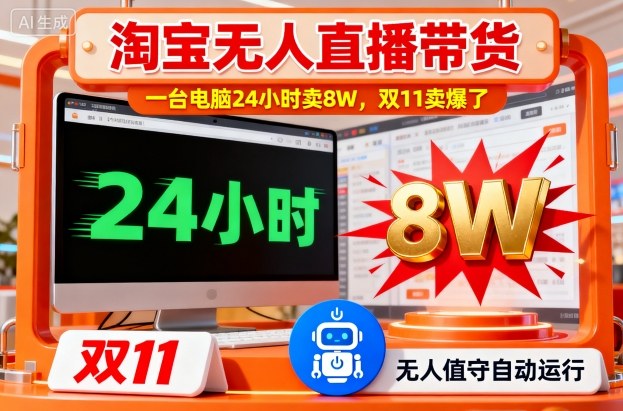 淘宝无人直播带货，一台电脑214小时卖8W，双11卖爆了【揭秘】-百货大全