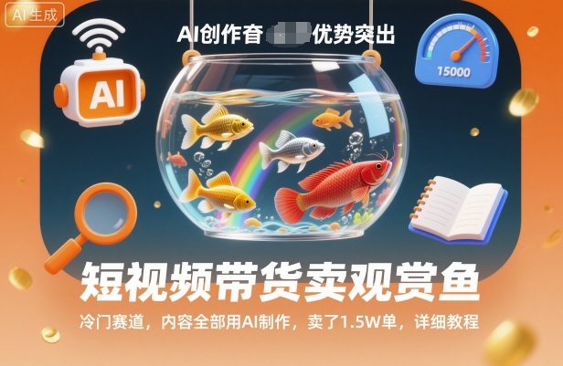短视频带货卖观赏鱼，冷门赛道，内容全部用AI制作，卖了1.5W单，详细教程-百货大全