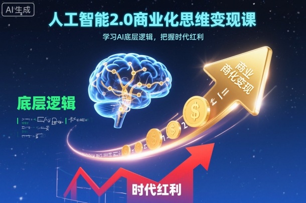 人工智能2.0商业化思维变现课，学习AI底层逻辑，把握时代红利-百货大全