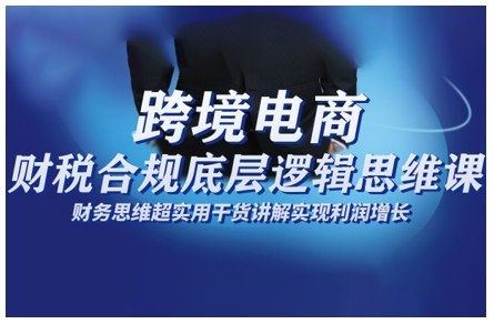 跨境电商财稅合规底层逻辑思维课，财务思维超实用于货讲解实现利润增长-百货大全