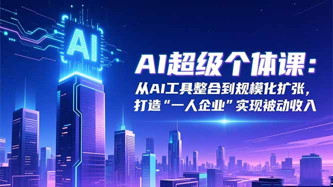 AI超级个体课：从AI工具整合到规模化扩张，打造“一人企业”实现被动收入-百货大全