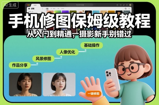 手机修图保姆级教程，从入门到精通，摄影新手别错过-百货大全