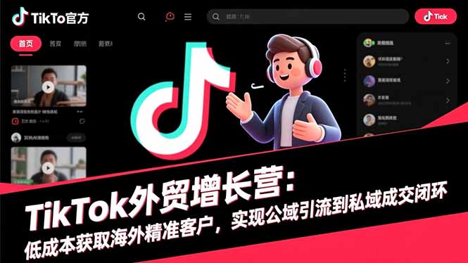 TikTok外贸增长营：低成本获取海外精准客户，实现公域引流到私域成交闭环-百货大全