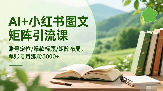 AI+小红书图文矩阵引流课：账号定位/爆款标题/矩阵布局/单账号月涨粉5000+-百货大全