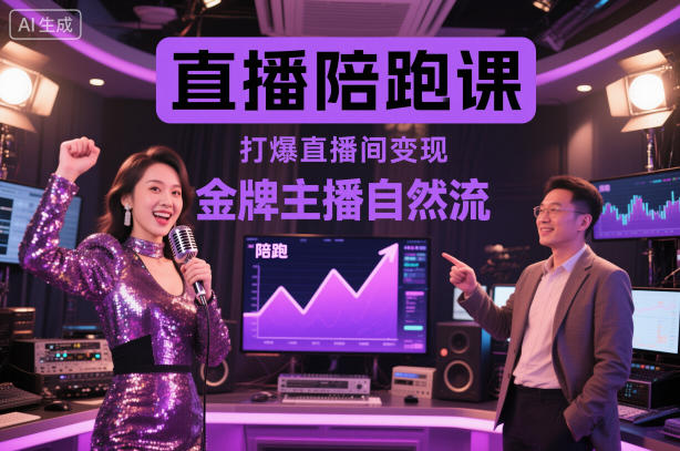 直播陪跑课，金牌主播自然流打爆直播间，复制高变现玩法-百货大全