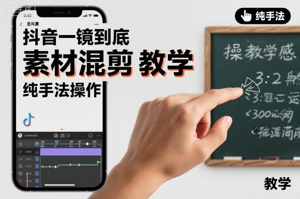 抖音一镜到底素材混剪教学，纯手法操作-百货大全