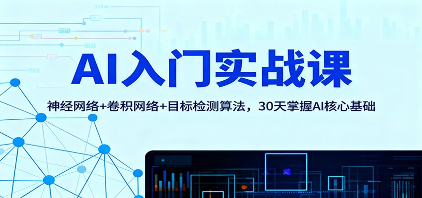 AI入门实战课：神经网络+卷积网络+目标检测算法，30天掌握AI核心基础-百货大全