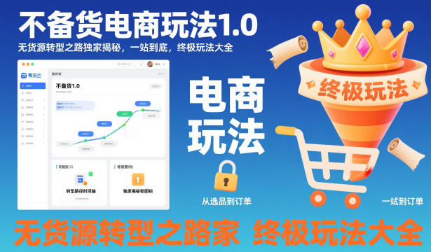 不备货电商玩法1.0，​无货源转型之路独家揭秘，一站到底，终极玩法大全-百货大全