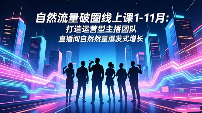 自然流量破圈线上课1-11月：打造运营型主播团队 直播间自然流量爆发式增长-百货大全