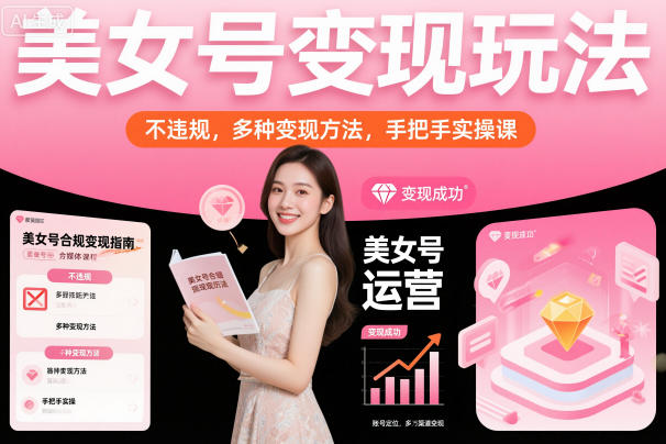 美女号变现玩法，不违规，多种变现方法，手把手实操课-百货大全