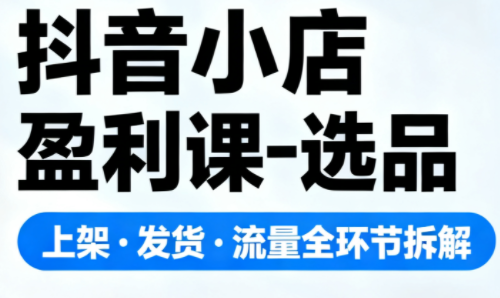 抖音小店盈利课-选品·上架·发货·流量全环节拆解-百货大全