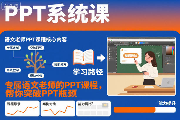 PPT系统课，专属语文老师的PPT课程，帮你突破PPT瓶颈-百货大全