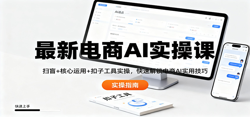 最新电商AI实操课：扫盲+核心运用+扣子工具实操，快速解锁电商AI实用技巧-百货大全