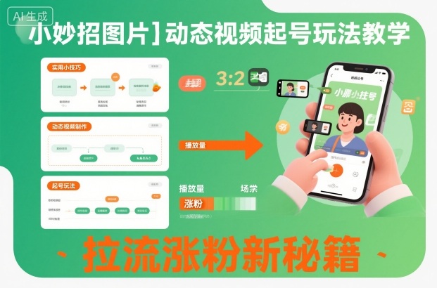 小妙招图片＋动态视频起号玩法教学，拉流涨粉新秘籍-百货大全
