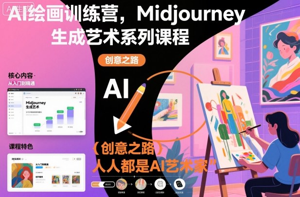 AI绘画训练营，Midjourney生成艺术系列课程，人人都是AI艺术家-百货大全