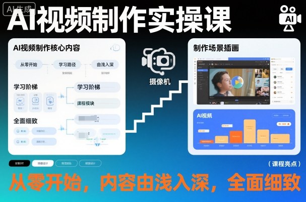 AI视频制作实操课，从零开始，内容由浅入深，全面细致-百货大全