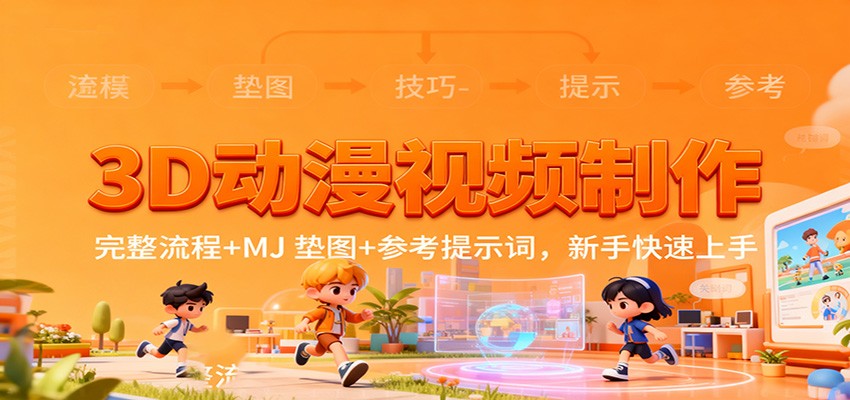 3D动漫视频制作，完整流程+MJ 垫图+参考提示词，新手快速上手-百货大全