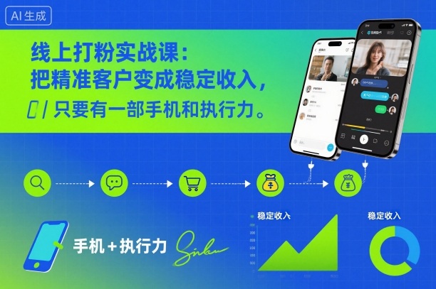 线上打粉实战课：把精准客户变成稳定收入，只要有一部手机和执行力-百货大全