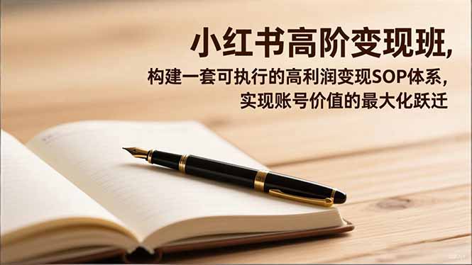 小红书高阶变现班，构建一套可执行的高利润变现SOP体系，实现账号价值的最大化跃迁-百货大全