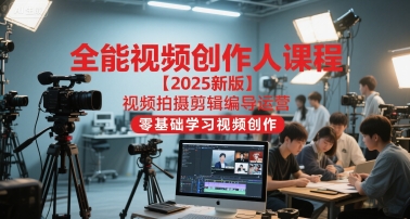 全能视频创作人课程【2025新版】视频拍摄剪辑编导运营，零基础学习视频创作(更新)-百货大全