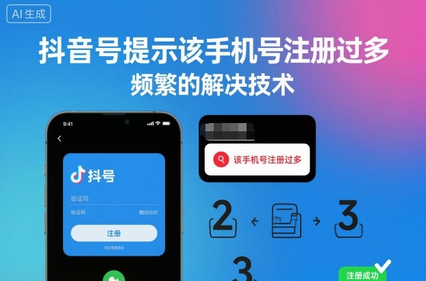 抖音号提示该手机号注册过多，频繁的解决技术-百货大全