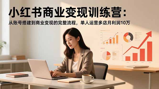 小红书商业变现训练营：从账号搭建到商业变现的完整流程，单人运营多店月利润10万-百货大全