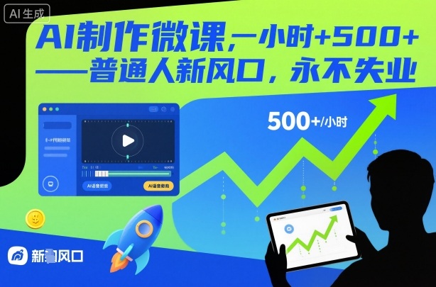 AI制作微课，一小时5张+，普通人新风口，永不失业-百货大全