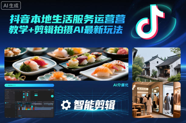 抖音本地生活服务运营教学+剪辑拍摄AI最新玩法-百货大全