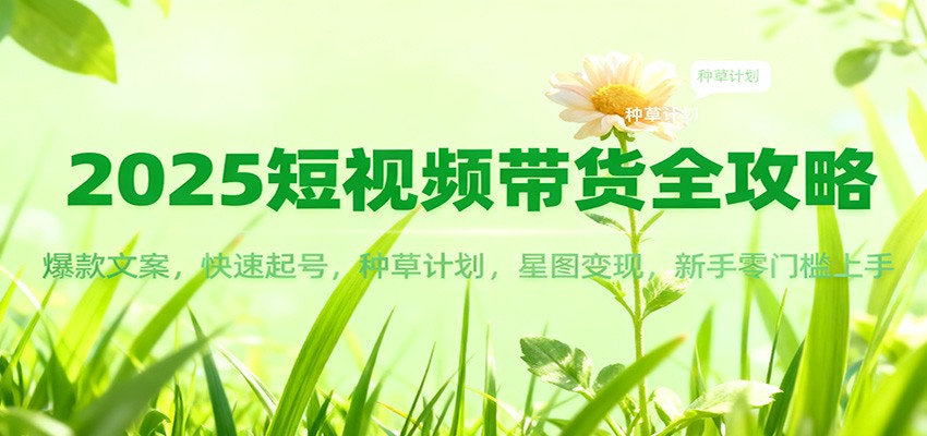 2025短视频带货全攻略：爆款文案，快速起号，种草计划，星图变现，新手零门槛上手-百货大全