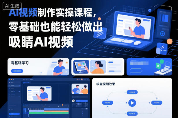 AI视频制作实操课程，零基础也能轻松做出吸睛AI视频-百货大全