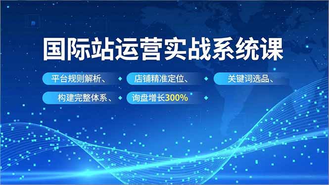 国际站运营实战系统课，平台规则解析、店铺精准定位、关键词选品，构建完整体系询盘增长300%-百货大全