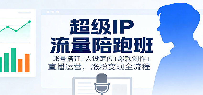 超级IP流量陪跑班：账号搭建+人设定位+爆款创作+直播运营，涨粉变现全流程-百货大全