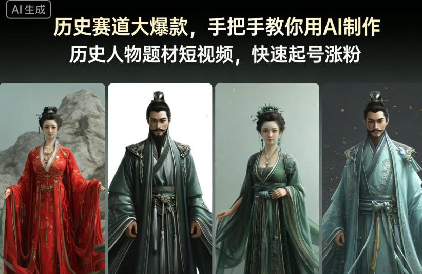 历史赛道大爆款，手把手教你用AI制作历史人物题材短视频，快速起号涨粉-百货大全