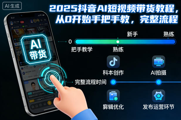2025抖音AI短视频带货教程，从0开始手把手教，完整流程-百货大全