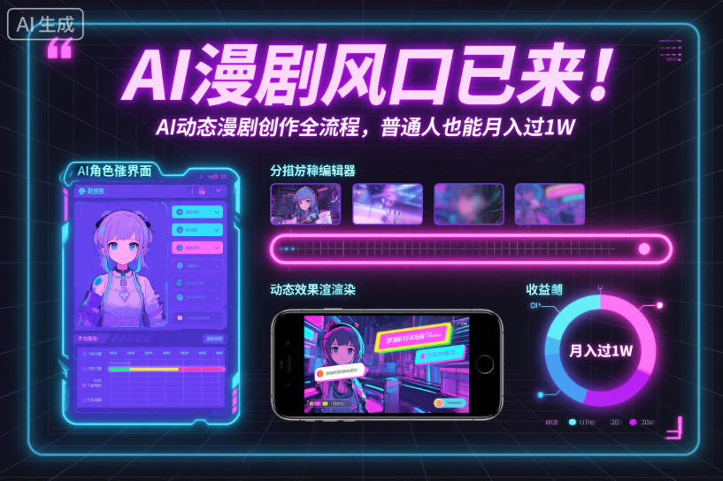 AI漫剧风口已来！AI动态漫剧创作全流程，普通人也能月入过1W-百货大全