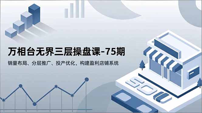 万相台无界三层操盘课-75期，销量布局、分层推广、投产优化，构建盈利店铺系统-百货大全