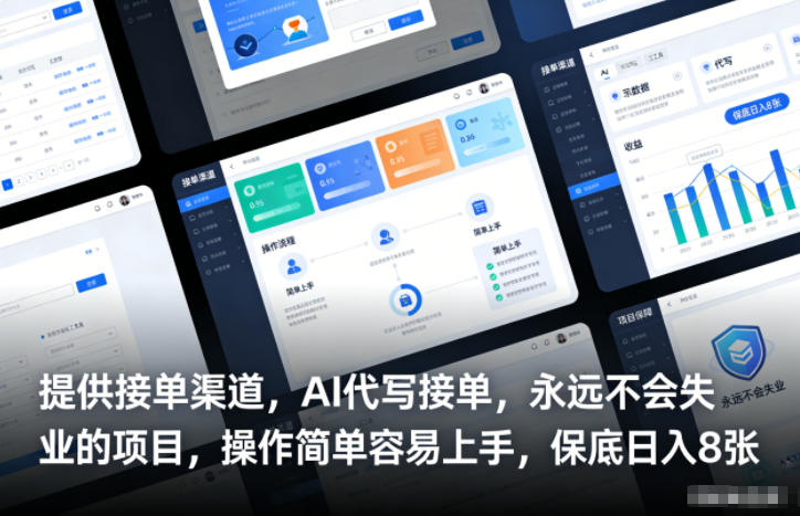 提供接单渠道，AI代写接单，永远不会失业的项目，操作简单容易上手，保底日入8张【揭秘】-百货大全