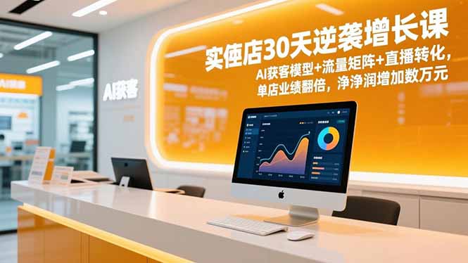 实体店30天逆袭增长课，AI获客模型+流量矩阵+直播转化，单店业绩翻倍，净利润增加数万元-百货大全