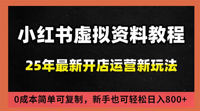 小红书虚拟资料项目：最新搜索流变现玩法，0成本简单可复制，一人多店打法，新手日入800+-百货大全