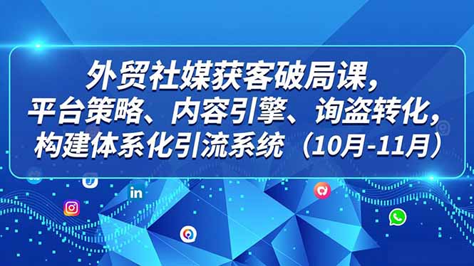 外贸 社媒获客破局课，平台策略、内容引擎、询盘转化，构建体系化引流系统(10月-11月-百货大全